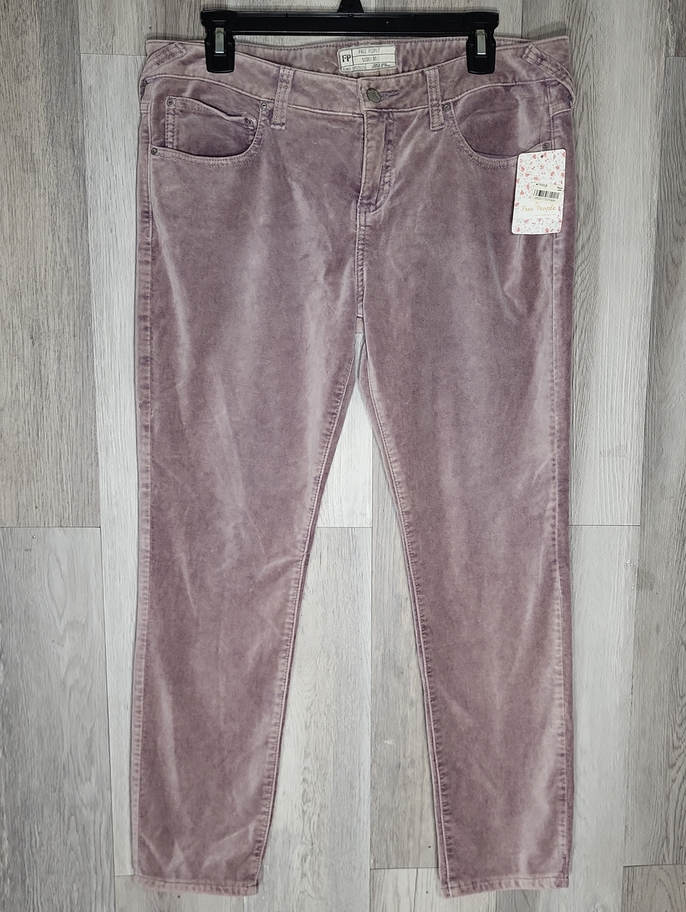 Free People NWT Velour Jeans Washed Violet Straight Leg Boho Denim F348P179